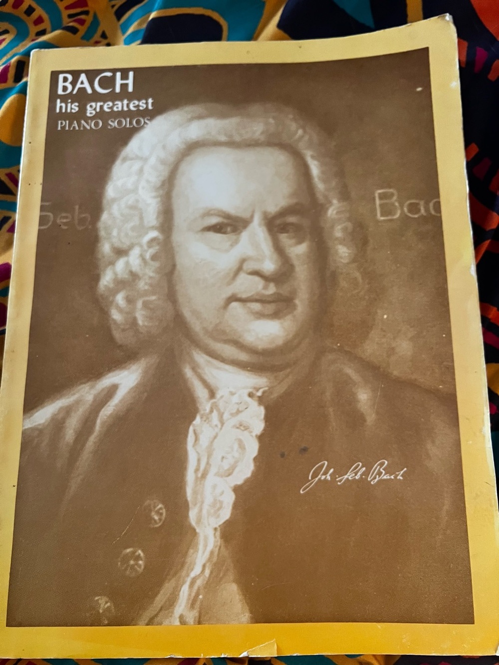 Bach: His Greatest Piano Solos - Yellow Cover Art Book
